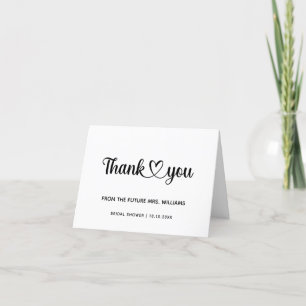 Chic Stylish Trendy Heart Bridal Shower Future Mrs Thank You Card