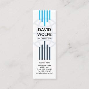 Chic Stylish Vertical Global Lines Supply Chain Mini Business Card