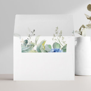 Chic Stylish White Floral Hydrangea Wedding Envelope