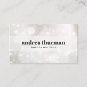 Chic Subtle Glitter White Bokeh event planner Business Card