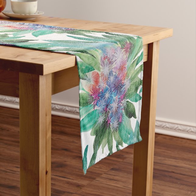 Chic Succulent Floral Cactus Long Table Runner (In Situ)