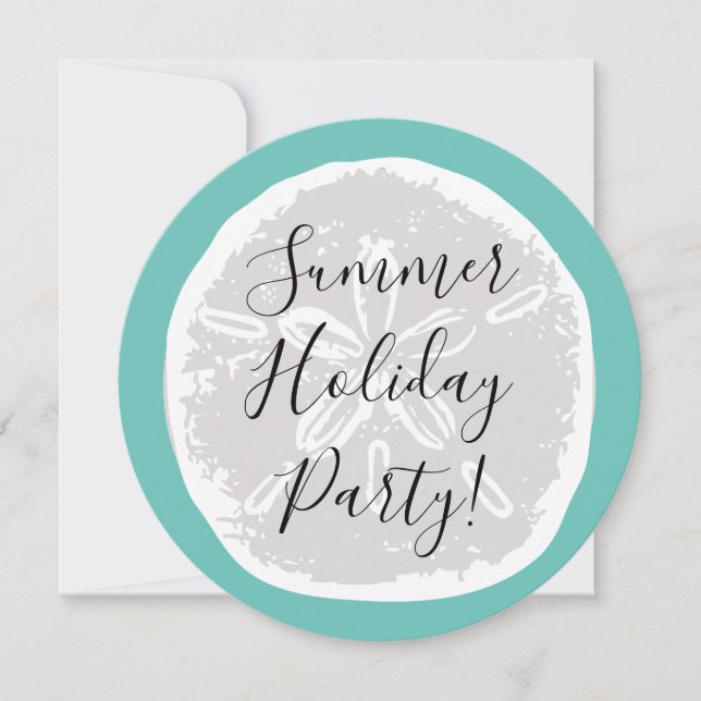 Chic summer Holiday beach party invitation (round) (Front)