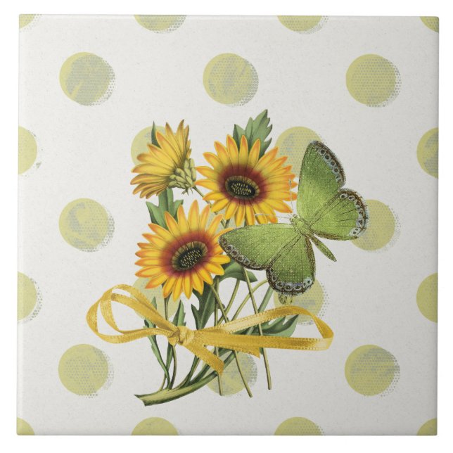 Chic Sunflower Country design  Tile (Front)