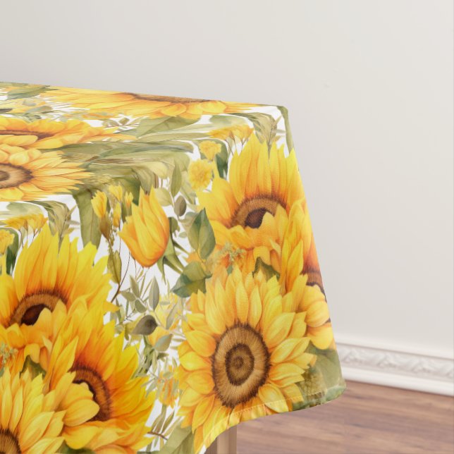 Chic Sunflowers Flowers Floral Tablecloth (In Situ)