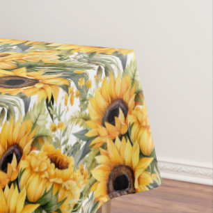 Chic Sunflowers Flowers Floral Tablecloth