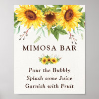 Chic Sunflowers Mimosa Bar Wedding Bridal Shower