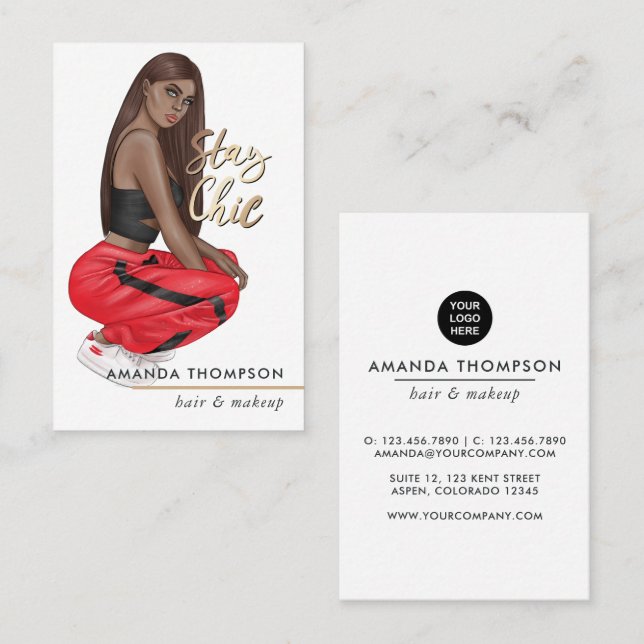 Chic Swag Boss Personal Trainer Business Card (Front/Back)