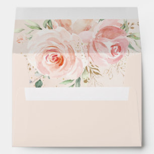 Chic Swan Princess Blush Pink Floral Roses Envelope