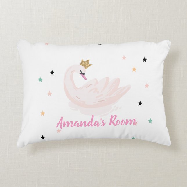 Chic Swan, Stars, Princess    Decorative Cushion (Front)