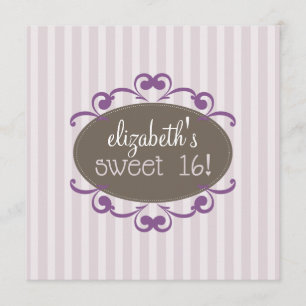 Chic Sweet 16 Birthday Party Invitation (lavender)