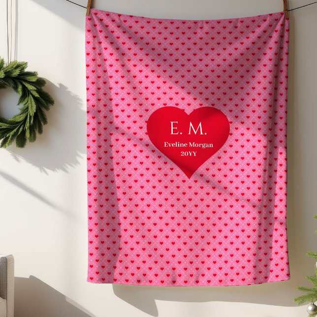 Chic Sweet Pink Hearts Valentine Gift for Couples Sherpa Blanket (Chic Sweet Pink Hearts Valentine Gift for Couples Sherpa Blanket)