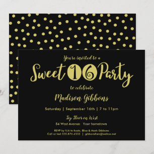 Chic Sweet Sixteen 16th Birthday Party Invitation