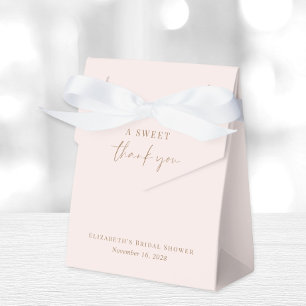 Chic Sweet Thank You Pink Gold Bridal Shower Favour Box