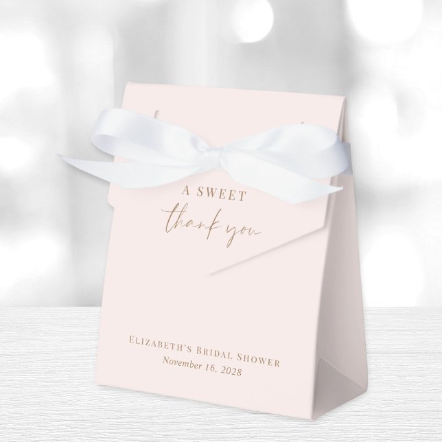 Chic Sweet Thank You Pink Gold Bridal Shower Favour Box (Creator Uploaded)