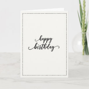 Chic Swirl Script Birthday Card