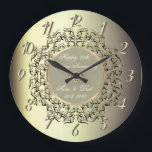 Chic Swirls Champagne 50 Wedding Anniversary   Large Clock<br><div class="desc">Elegant swirls wedding anniversary clock.</div>