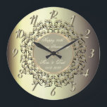 Chic Swirls Champagne 50 Wedding Anniversary   Large Clock<br><div class="desc">Elegant swirls wedding anniversary clock.</div>