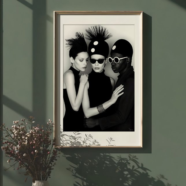 Chic Synergy: Avant-Garde Monochrome Trio Poster (Creator Uploaded)