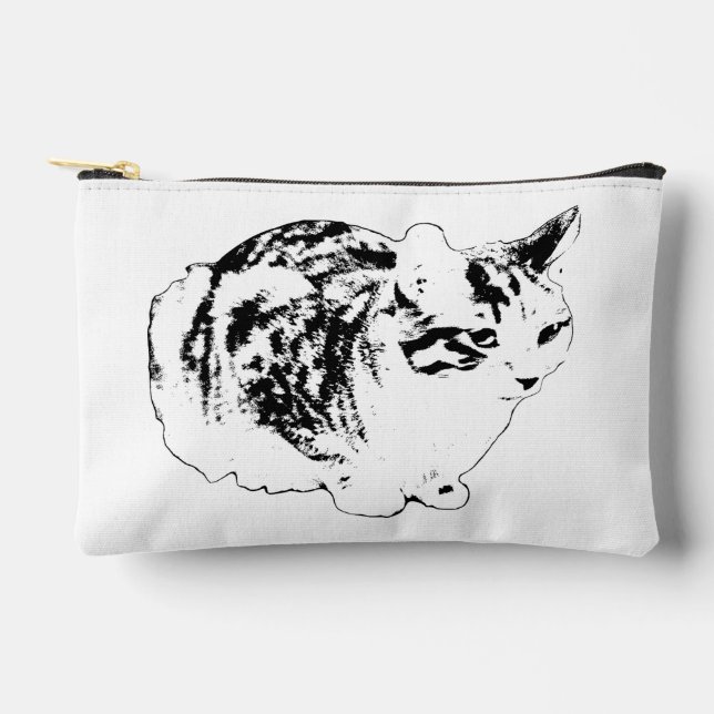 Chic Tabby Lines, Winter Polish Accessory Pouch (Front)