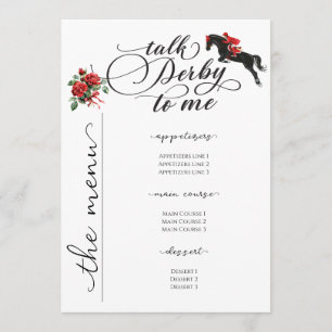 Chic Talk Derby To Me Race Horse Party Equestrian Menu
