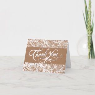 Chic Taupe and Lavender Wedding Thank You Card