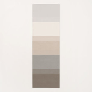 Chic Taupe, Cream and Grey Striped Designer Yoga Mat