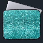 Chic Teal Aqua Turquoise Glitter Sparkle Laptop Sleeve<br><div class="desc">Chic Teal Aqua Turquoise Glitter Sparkle Luxury Glam Laptop Sleeve,  featuring bold,  chunky,  faux turquoise teal glitter. Please contact us at cedarandstring@gmail.com if you need assistance with the design or to enquire about matching products.</div>