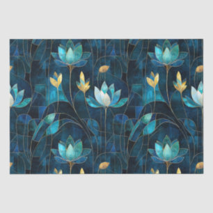 Chic teal chrysanthemum tissue paper
