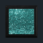 Chic Teal Faux Glitter Gift Box<br><div class="desc">Glamourous teal green large faux glitter.
PLEASE NOTE:  These are flat printed graphics - no raised parts</div>