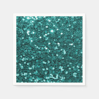 Chic Teal Faux Glitter