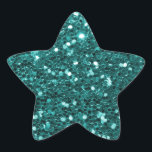 Chic Teal Faux Glitter Star Sticker<br><div class="desc">Glamourous teal green large faux glitter.
PLEASE NOTE:  These are flat printed graphics - no raised parts</div>