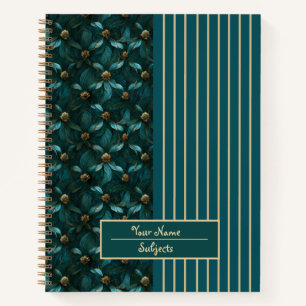 Chic teal-gold Notebook