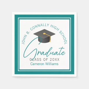 Chic Teal Graduation Party Personalized Graduate Napkin