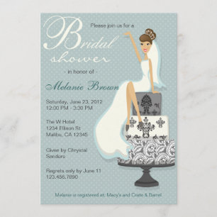 Chic Teal Modern Bride Contemporary Bridal Shower Invitation