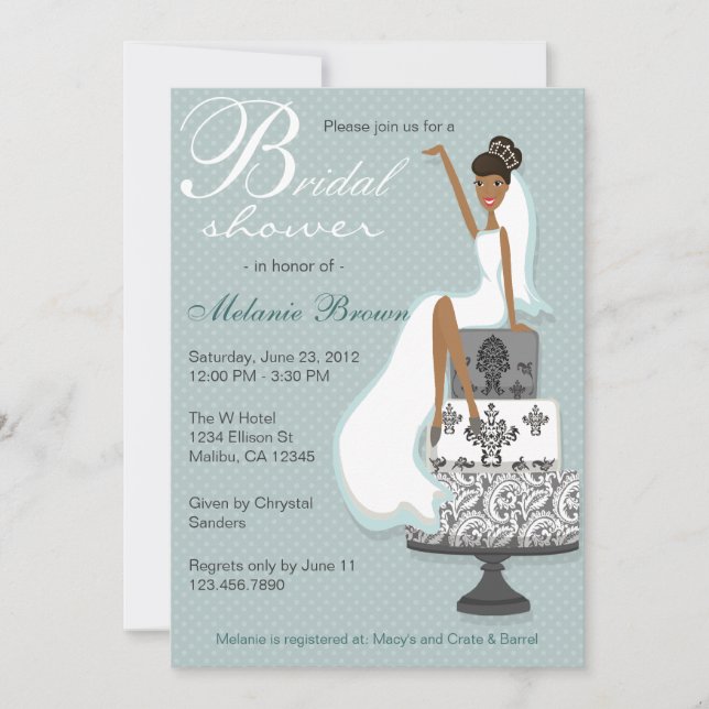 Chic Teal Modern Bride Contemporary Bridal Shower Invitation (Front)