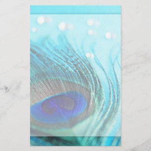 Chic Teal Peacock Jewels Stationery