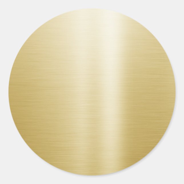 Chic Template Blank Your Custom Text Glamour Gold Classic Round Sticker (Front)