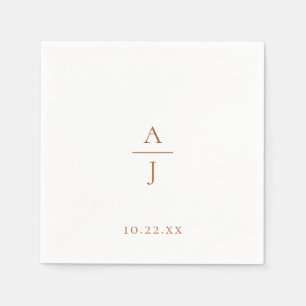 Chic Terra Cotta Monogram Wedding Napkins