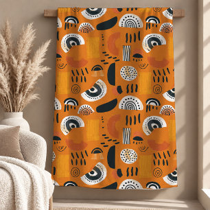 Chic Terracotta Black Boho Blanket Decor Gift