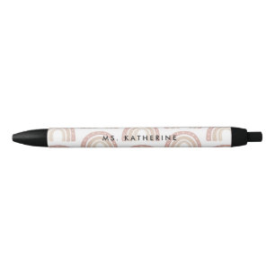 Chic Terracotta Boho Rainbow Thank You Gift Black Ink Pen