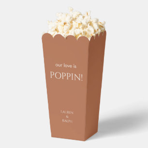 Chic Terracotta Couple Names Popcorn Favour Box