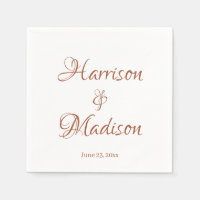 Chic terracotta custom script name date Wedding 