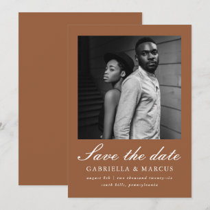 Chic Terracotta Photo Wedding Save The Date