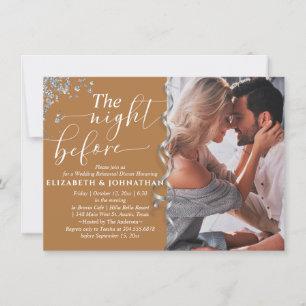 Chic Terracotta The Night Before Rehearsal Dinner  Invitation