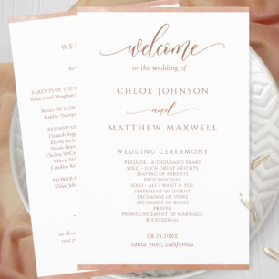 Chic Terracotta Watercolor Frame Wedding Program
