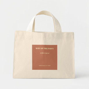 Chic Terracotta Wife of the Party Bachelorette Mini Tote Bag
