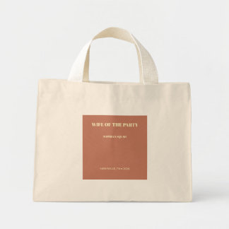 Chic Terracotta Wife of the Party Bachelorette Mini Tote Bag