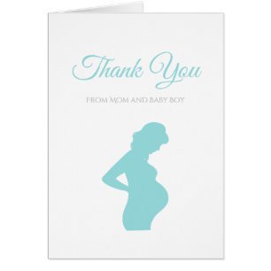 Chic Thank You Boy Baby Shower Pregnant Baby Bump