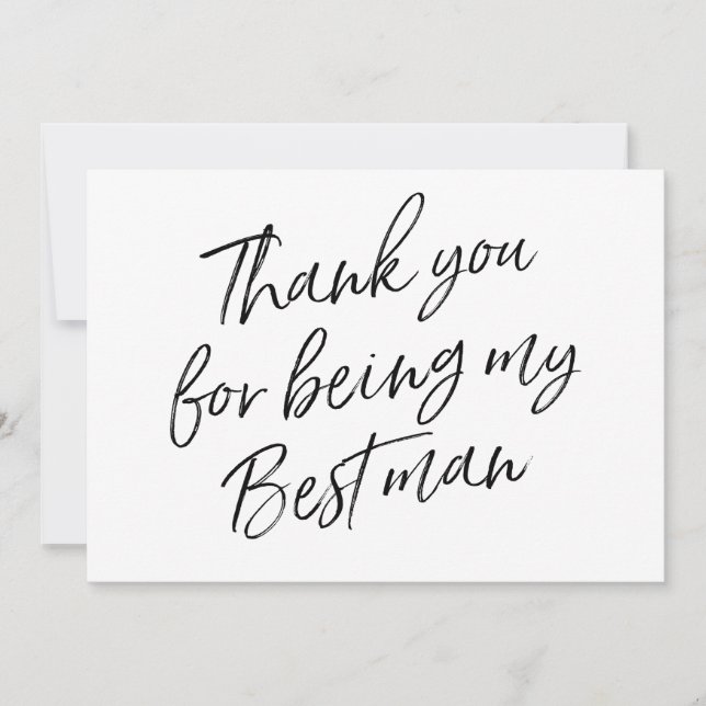 Chic "Thank you for being my best man" Thank You Card (Front)