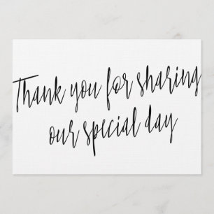 Chic "Thank you for sharing our special day" Thank You Card